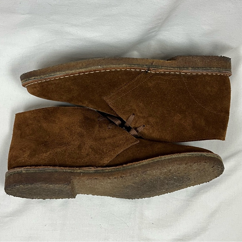J CREW Macalister Chukka Suede Boots Mens 10 Cognac Suede Casual Made In Italy - Picture 4 of 12